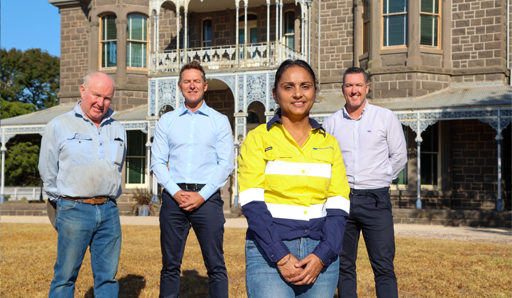 Barwon Water (General Manager Seamus) and National Trust (Interim CEO Philip and farmer Ewan) and Gurvinder